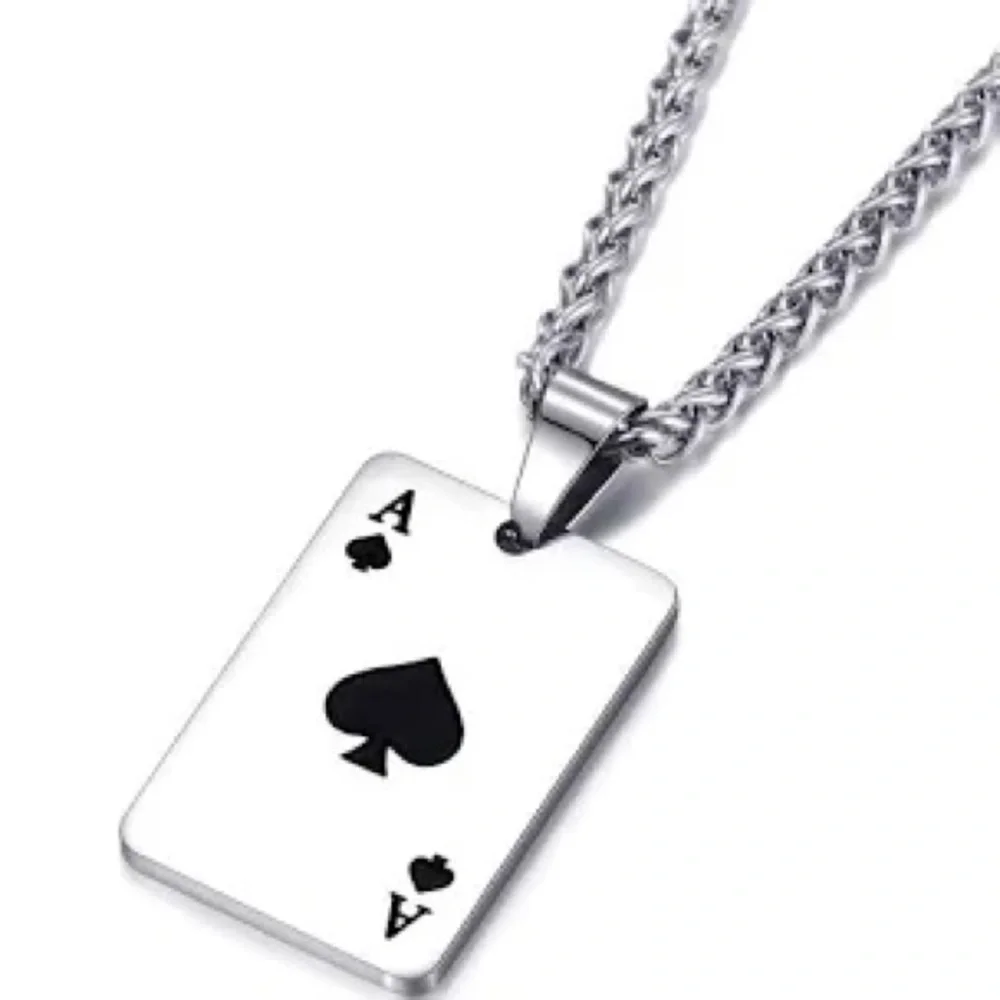 Ace of Spades Card Pendant Necklace